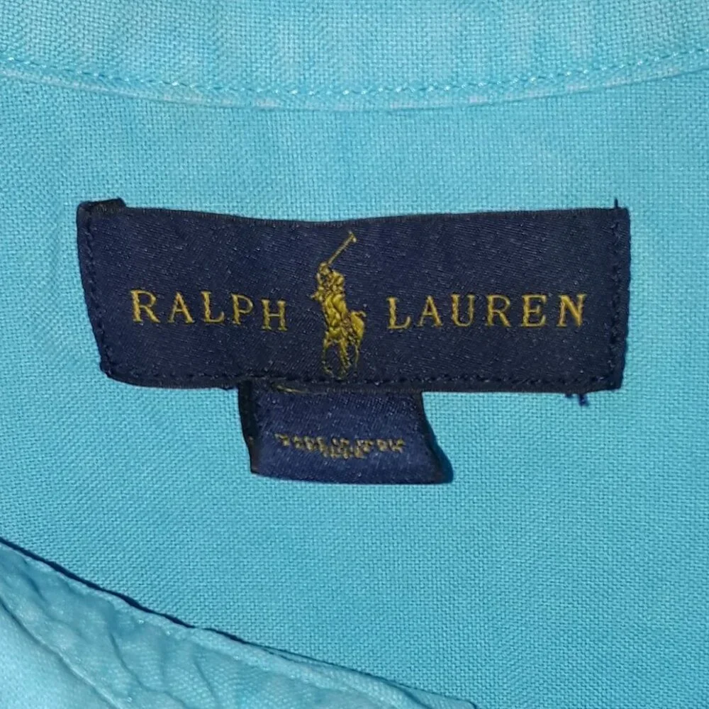 Ralph Lauren turquoise aqua polo pony logo shirt - Picture 4 of 4